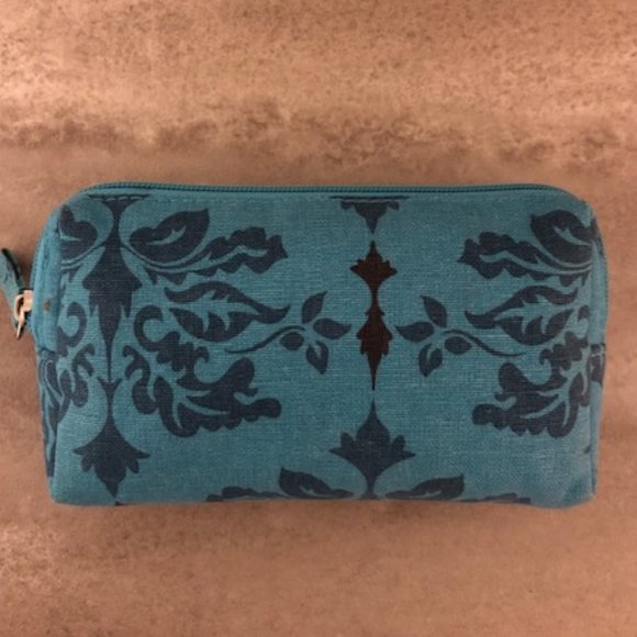 Handbags - 3/$12 Small Blue Floral Make-up Bag